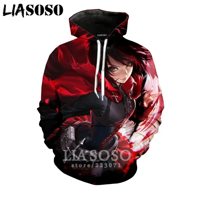 LX 3d принт зимняя новая одежда для мужчин и женщин толстовка Аниме RWBY Толстовка с длинным рукавом Топ Повседневный пуловер в стиле Харадзюку хип-хоп