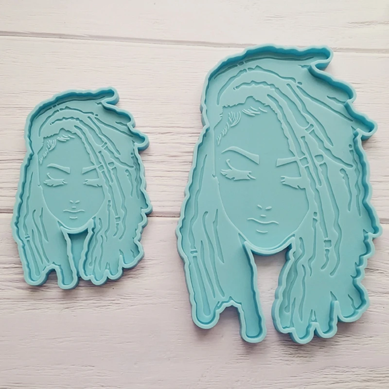 

Dread Girl Silicone Mold Female Head Resin Mold Silicone Coaster Mold DIY Craft R2LE