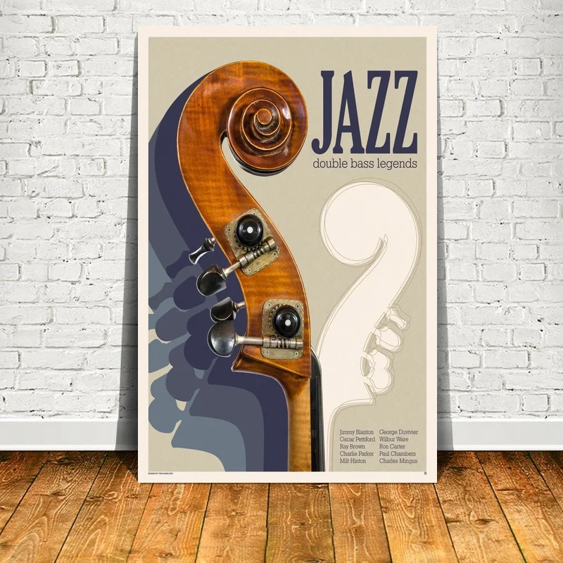 Jazz двойные басы фотообои с рисунком настенные картины на холсте для гостиной