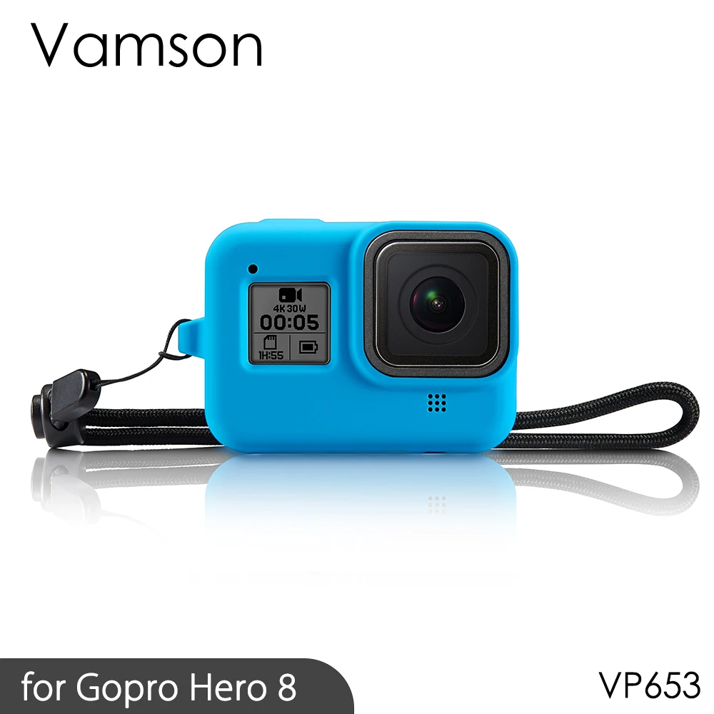 Vamson силиконовый защитный чехол для GoPro Hero 8 черный пыленепроницаемый аксессуары