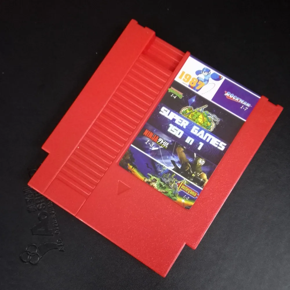 RED Высокое качество 72 контакта 8 бит игровой картридж 150 в 1 с Rockman 1 2 3 4 5 6 Черепашки Ниндзя Приключения - Цвет: RED