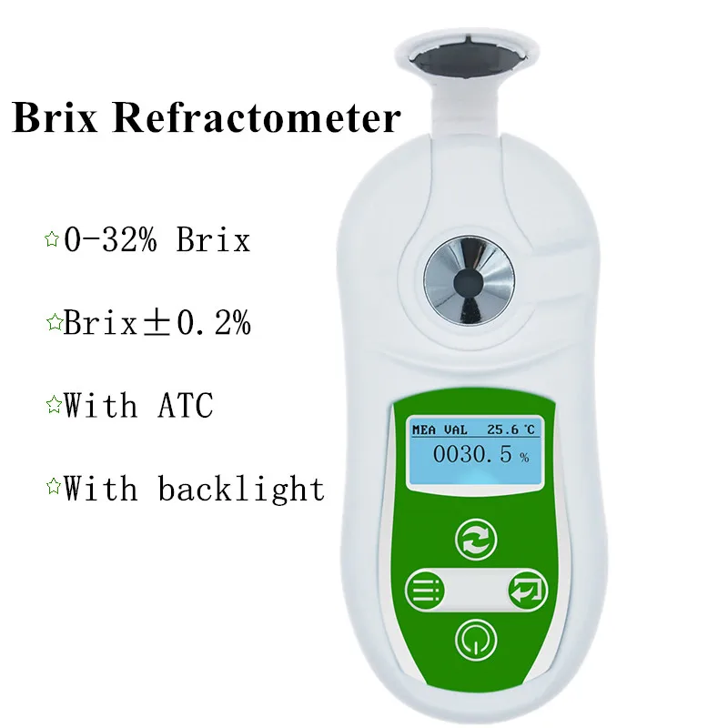 

Цифровой Ручной Измеритель сахара Brix 0-32%, рефрактометр Брикса с индексом рефрактометр Брикса, высокоточный тестер концентрации сахара