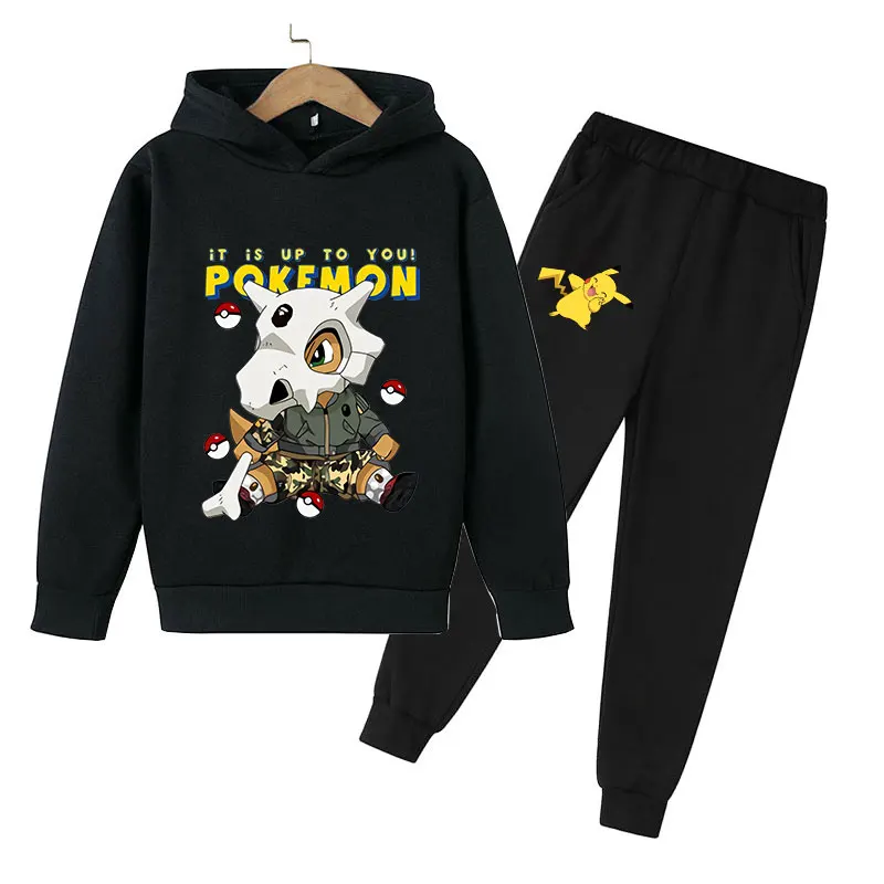 

2021 New Pikachu Cute Cartoon Children's Top Dinosaur Hoodie Men/Women Pure Cotton Spring and Autumn Anime Suit Hoodie