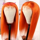 Длинные красные прямые человеческие волосы парики предварительно выщипанные синие T часть парик на сетке оранжевый бразильский Реми натуральные черные волосы для черных женщин