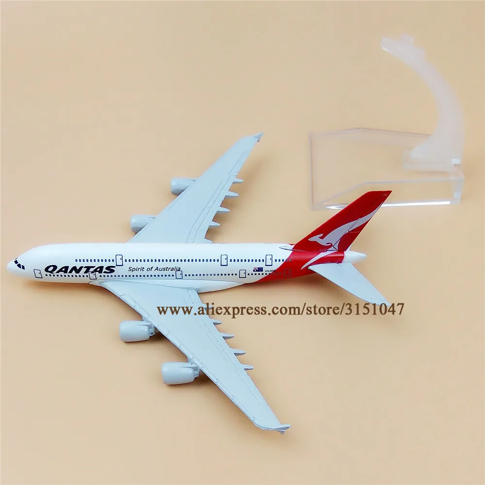 16 см Air QANTAS Spirit Of Australia A380 Airbus 380 Airways Airlines металлический сплав модель самолета
