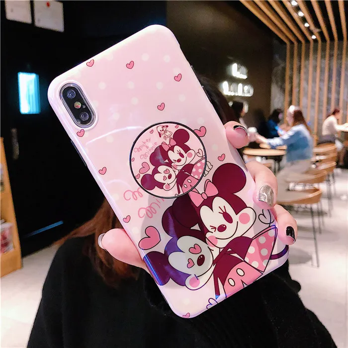 Для iPhone 11 Pro MAX забавные мультяшные милые очаровательные девчачьи мышь утка кронштейн Blue Ray IMD чехол для iPhone XR XS MAX X 6 6S 7 8 Plus - Цвет: 10