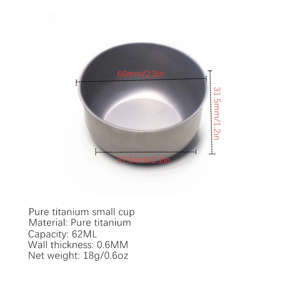 Титановая кружка мини 62 мл сверхлегкая посуда для улицы дорожная чашка кофе чая