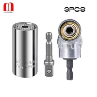 binoax 7mm 19mm universal socket grip ratchet wrench power drill adapter 105 degree right angle driver extension power drill b