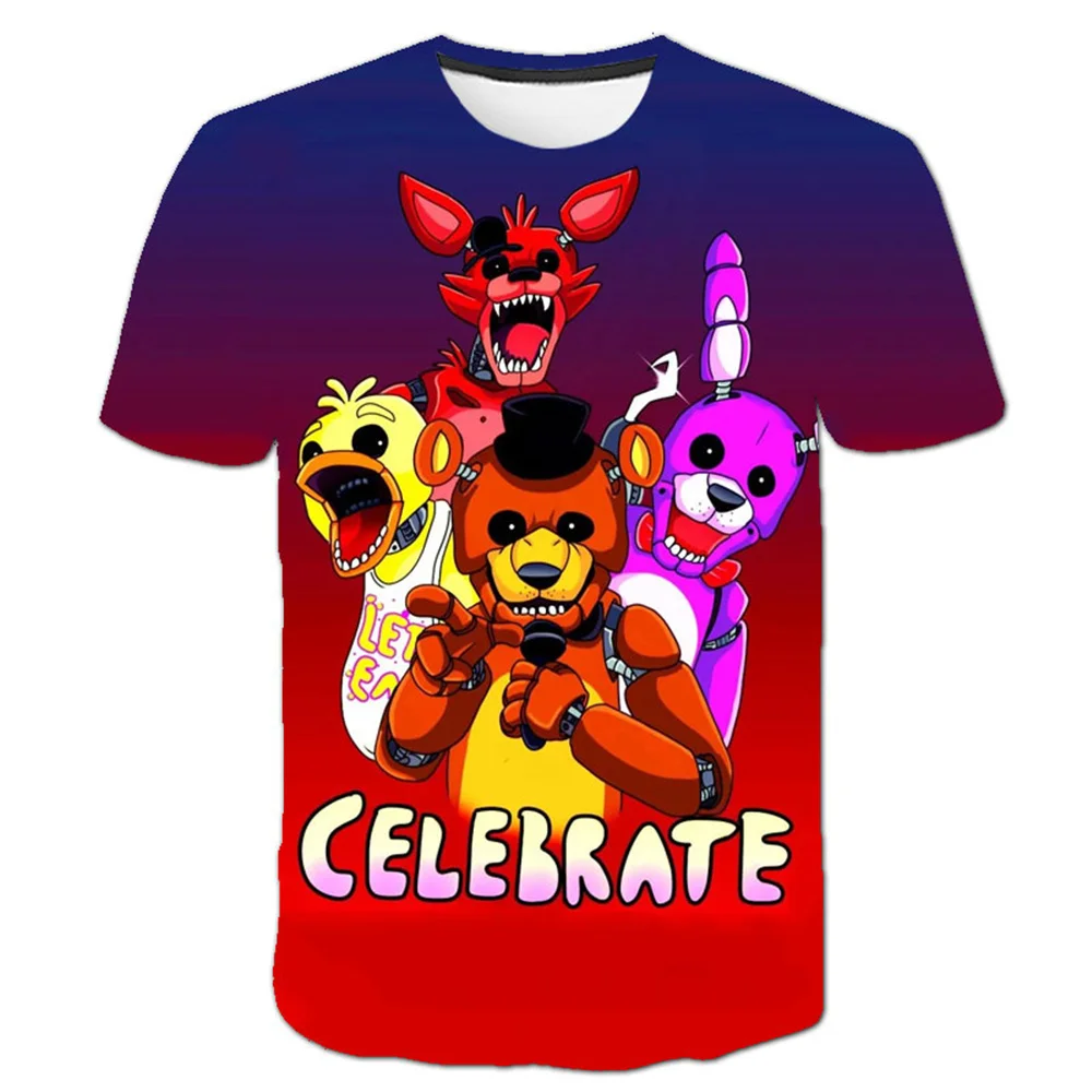 

2021 NEW 3D Five Nights at T-Shirts High Quality Children t shirt Boys/Girls Clothes Kid's T Shirt Kpop FNAT Cartoon anime Tees