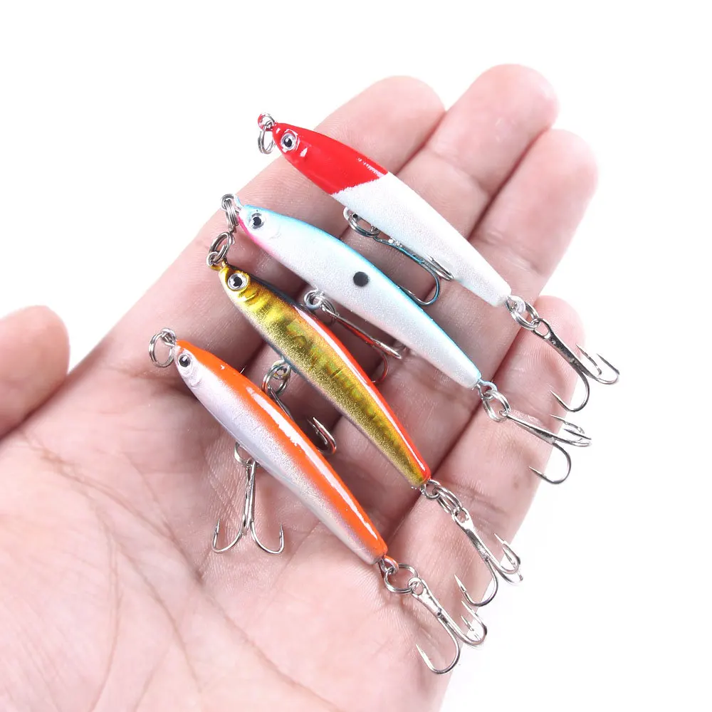 

Fishing Lure Artificial Bait Hard Swimbait Mini Crankbaits Tackle Lures 6CM/ 3.4g Black Minnow Wobblers Pike