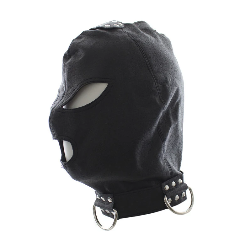 Капюшон маска БДСМ бандаж наручники на шнуровке из искусственной кожи глаз раб