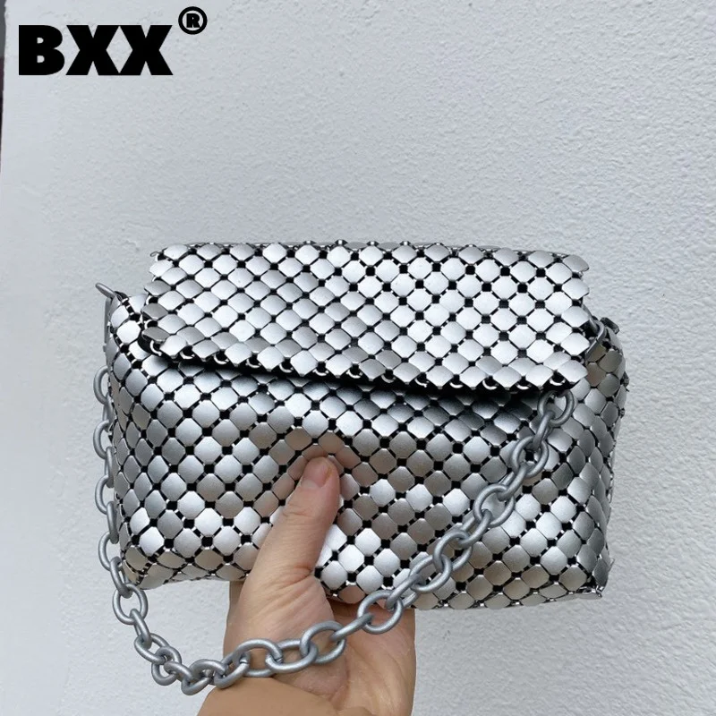 

[BXX] маленькая сумка для телефона с алюминиевой цепочкой, сумки через плечо для женщин 2021, брендовые сумки через плечо, модная Роскошная доро...