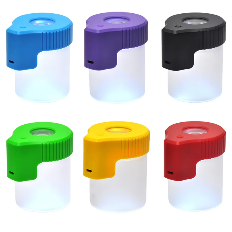 

2021 New COOKIES Personalized Luminous Storage Tank Three Holes LED Cool Storage Box Sealed Windbreak Tobacco Storage Tank