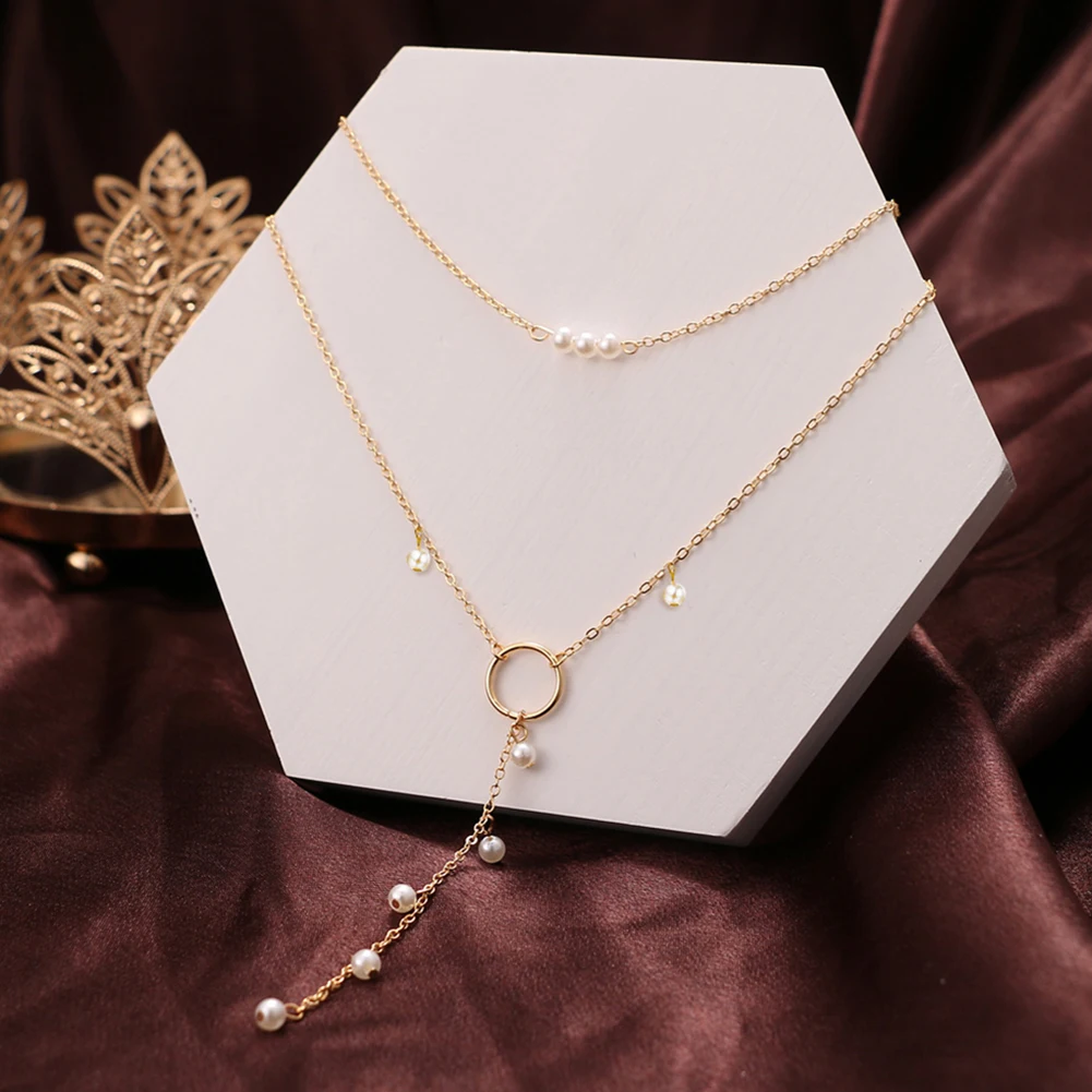 Модная цепочка жемчужное ожерелье для женщин в стиле барокко металлические