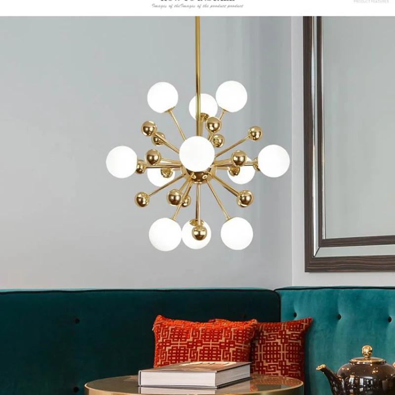 Стекло Светодиодная лампа современный дизайн потолочная люстра Гостиная