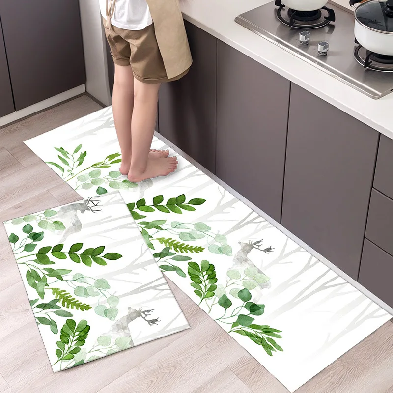 

Waterproof Oilproof Kitchen Mat Antislip Bath Mat Soft Bedroom Floor Mat Living Room Carpet Doormat Kitchen Rug