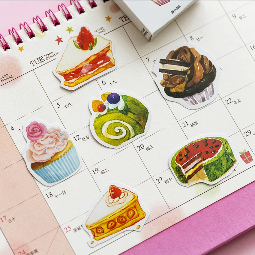 50 шт./кор. милый сладкий торт Бумага запечатывание этикеток наклейки дневник клей