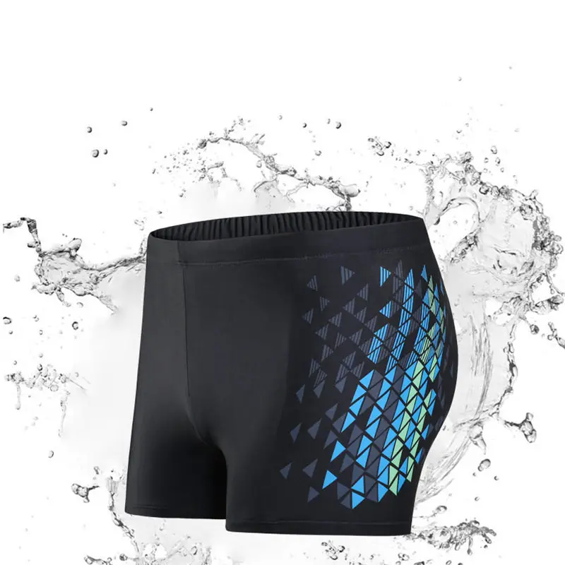 

Professional Men Swimming Trunks Competitive Polyester Skin Elastic Swimwear Solid Sexy Swimsuit Beach Outdoor Swimming Trunks