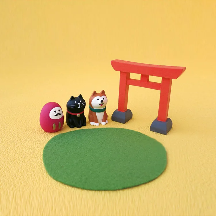 Каваи миниатюрные Животные Собака Кошка фигурка Смола ремесло Сказочный Сад