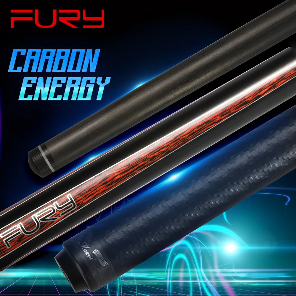 FURY CFP Billiard Black Technology Cue для бассейна 12 5 мм/12 8 мм SS Kamui Tip PAS стержень из углеродного