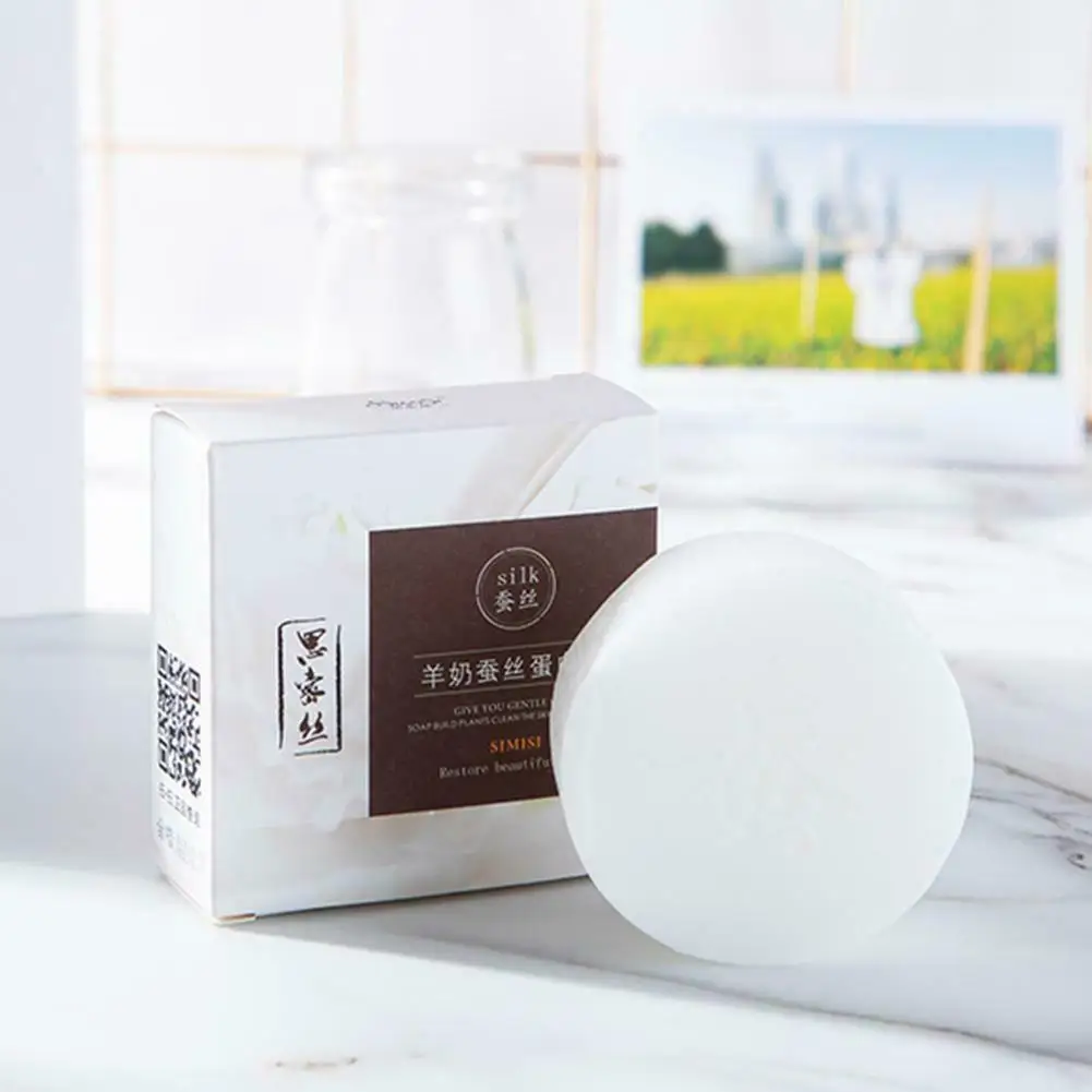 

1pcs Goat Milk Soap Natural Silk Foam Best Wash Bath Oil Control Remove Mites & Blackheads & Pimple & Acne