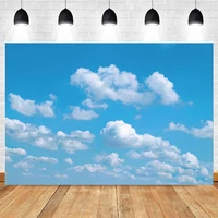blue sky white cloud backdrop newborn baby portrait customized vinyl photography background photo studio photophone photozone