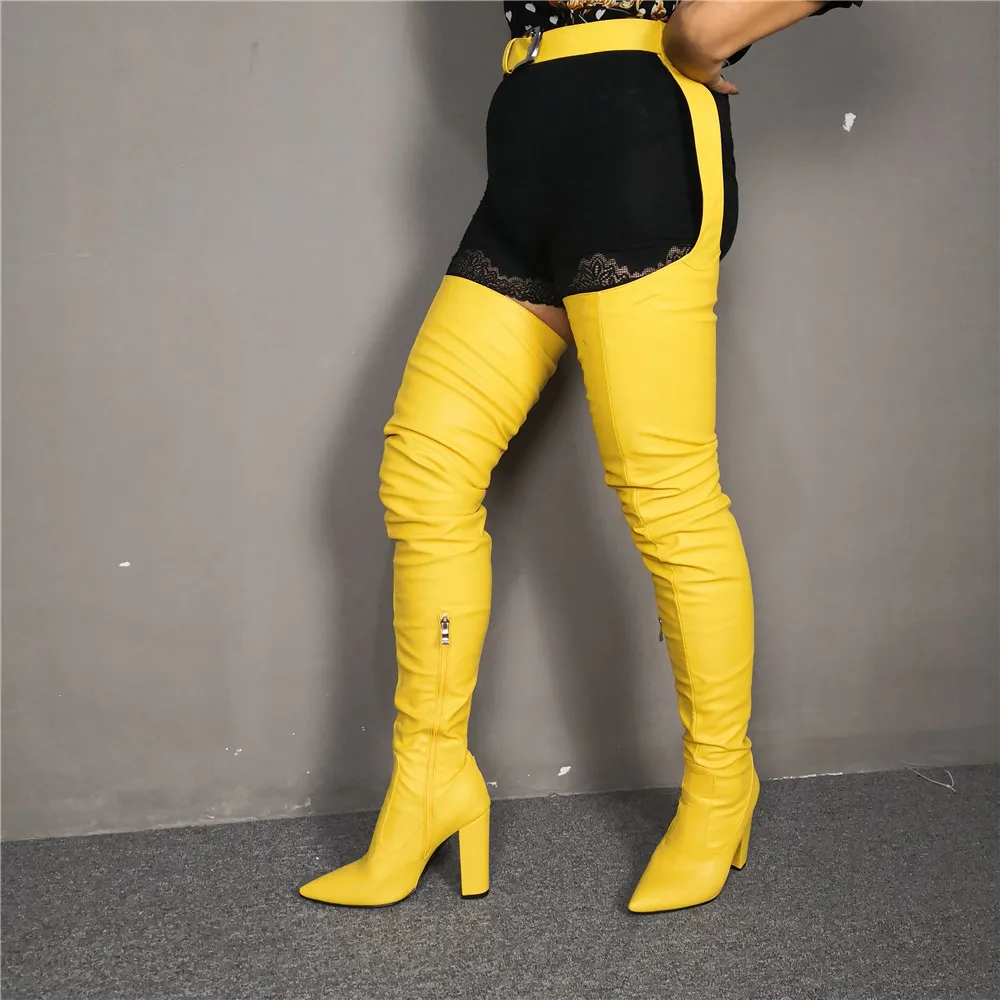 Оригинальное предложение Новинка Стильные желтые ботинки со штанами Женская