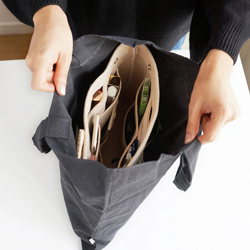 Многофункциональная сумка для макияжа войлочная вставка кошелек органайзер