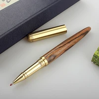 luxury quality brand school brass pen brown red black wood rollerball pen business stationery office supplies ink ball pen