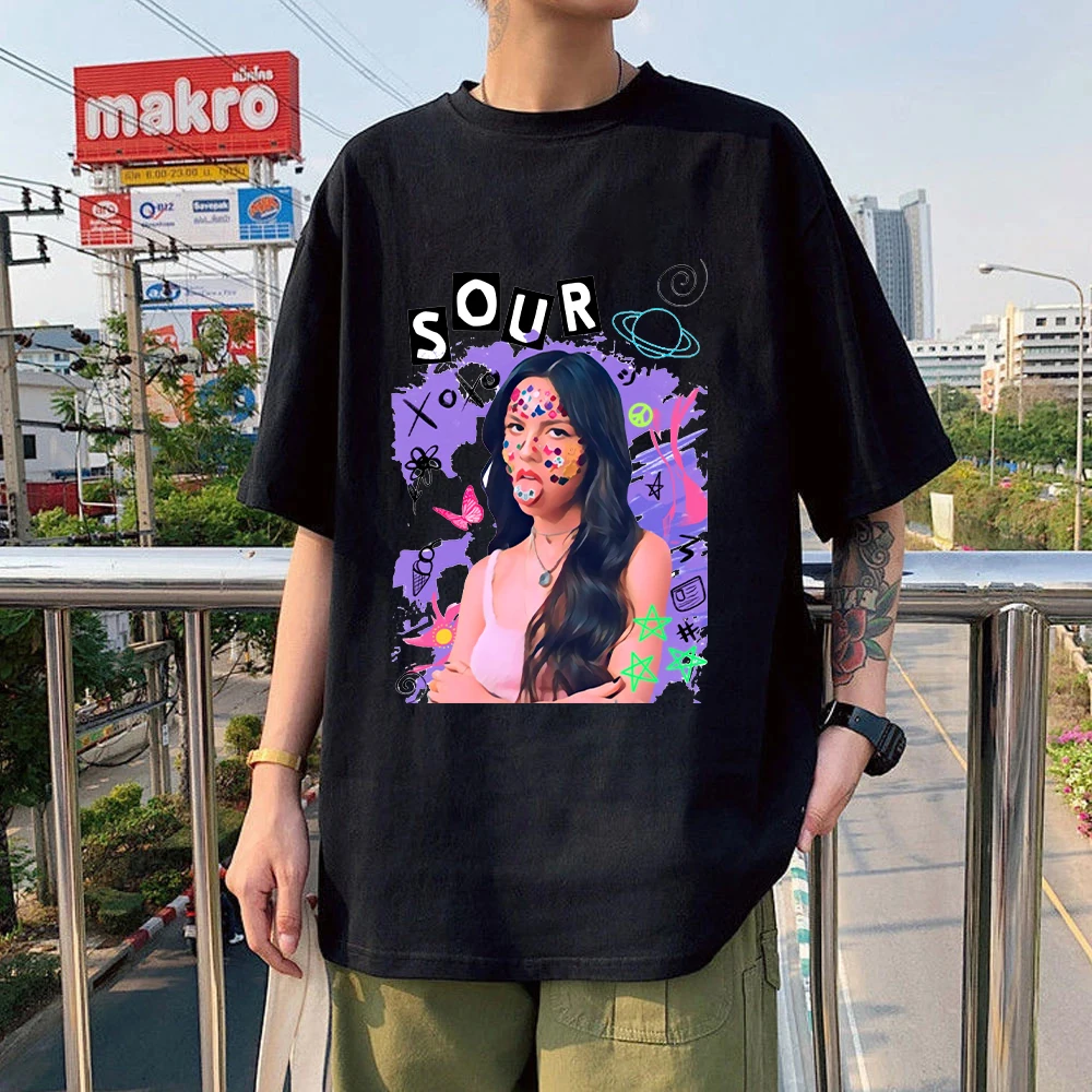 

Olivia Rodrigo Sour album Drivers License t shirt 100% cotton Sweet Music Album Star Poster graphics Gothic women/man T-Shirts