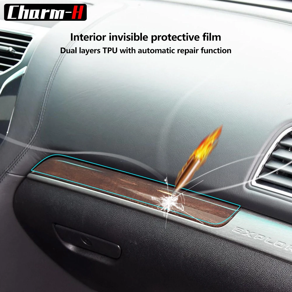 Car Styling Invisible Center Console Steering Wheel Gear Shift Transparent Protective Film for Ford Explorer 2017 Accessories | Автомобили