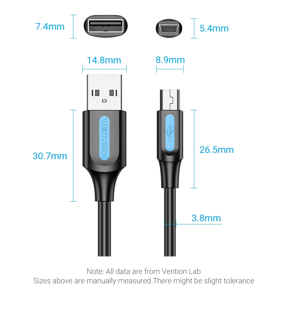 Vention Mini USB Cable Fast Charging USB to Mini USB Data Cable for Digital Camera HDD MP3 MP4 Player DVR GPS Mini USB 2.0 Cable usb c power adapter