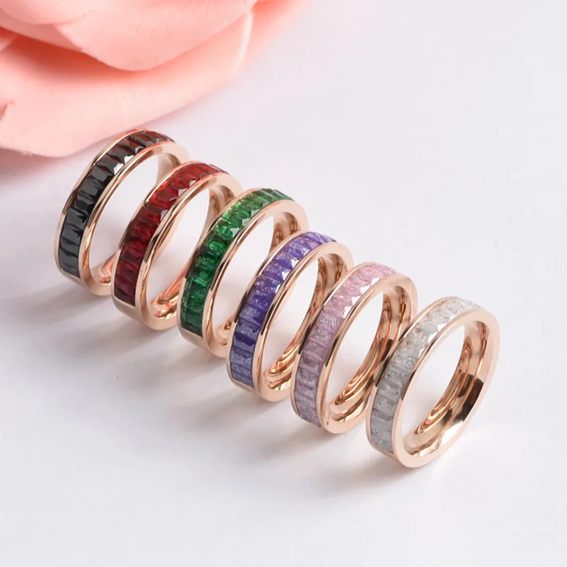 Зимнее Новое Стильное красочное кольцо из нержавеющей стали с криолитом модное
