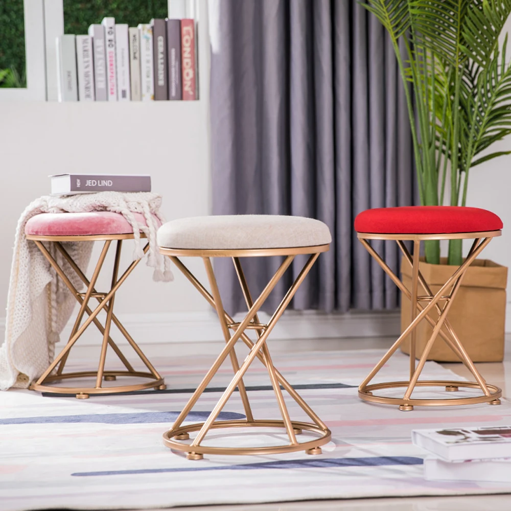 Железный стул для переодевания с кольцами модный из кованого железа тканевая