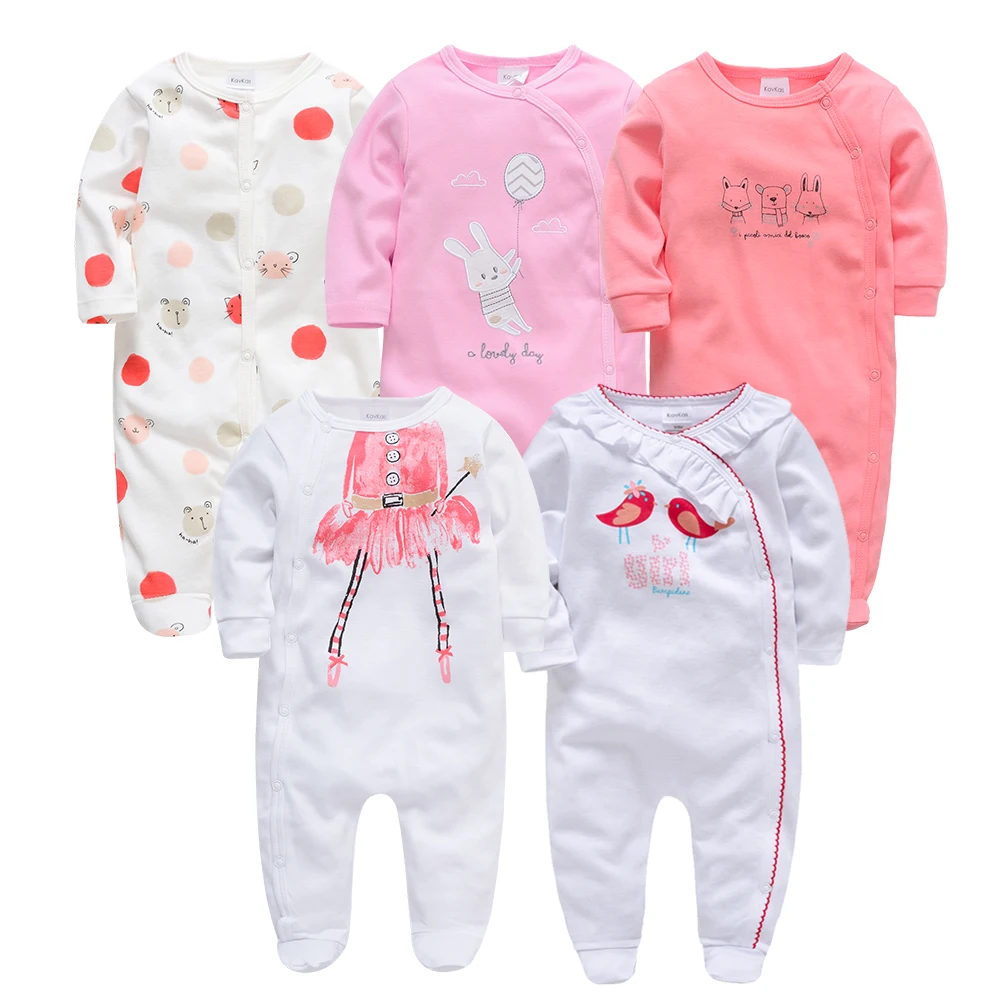 5 шт. 3 комбинезоны для новорожденных девочек roupa de bebe комбинезон Хлопковая пижама