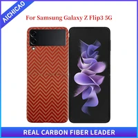 acc carbon real carbon fiber case for samsung galaxy z flip 3 case orange red m texture z flip 3 aramid fiber protective shell