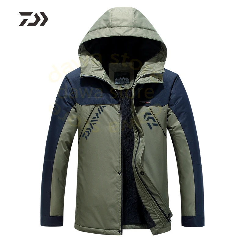 Осень Зима Daiwa Рыболовная куртка ветрозащитная Водонепроницаемая теплая