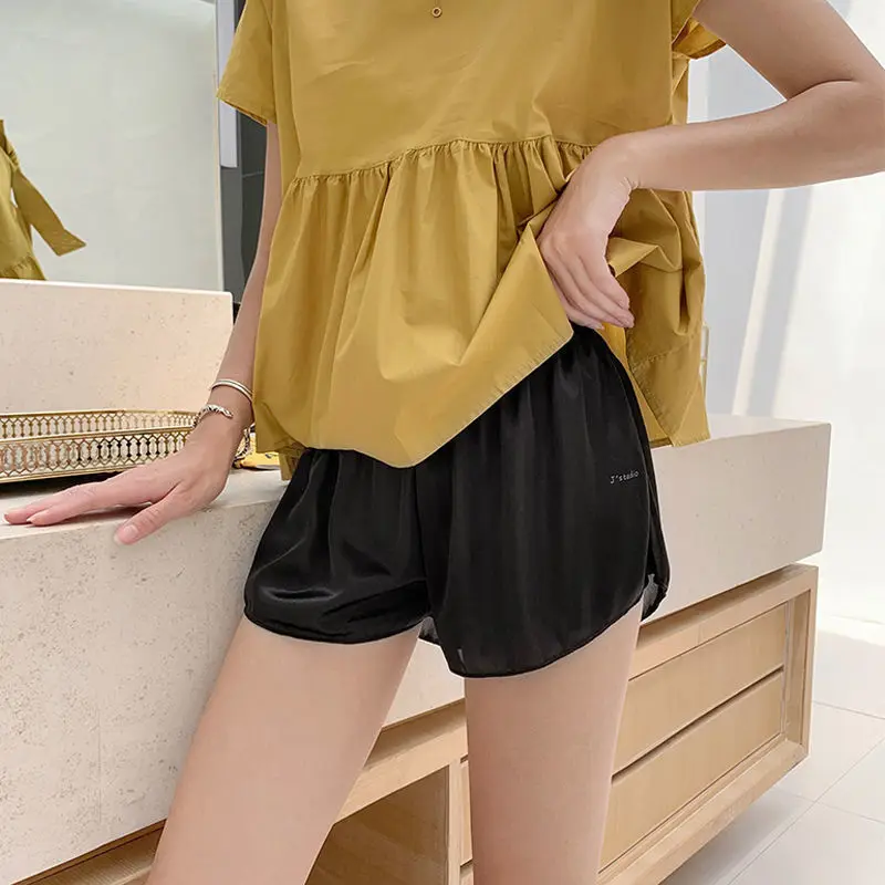 

Loose safety pants, anti-empty women's summer thin ice silk shorts, silky outer wear, no curling, skirts, insurance leggings