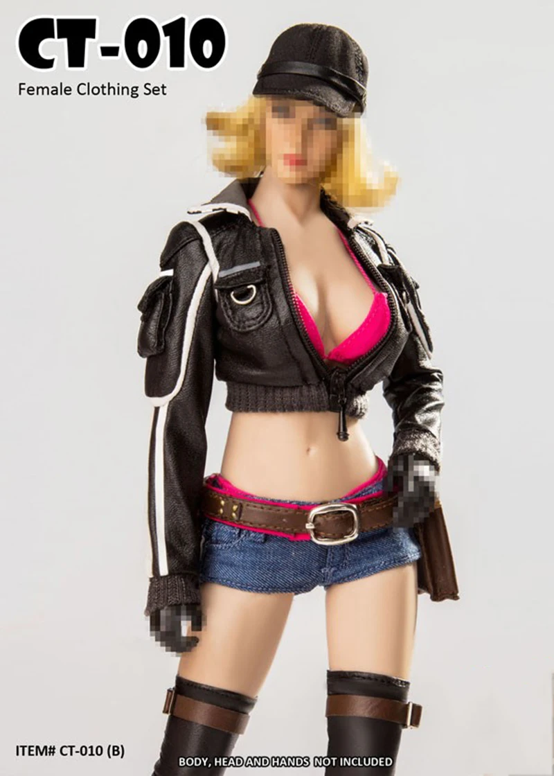 

On Sale 1/6th CT010 Female Motorcycle Clothing Suits Fit 12" Action Figure Body Dolls Cat Toys