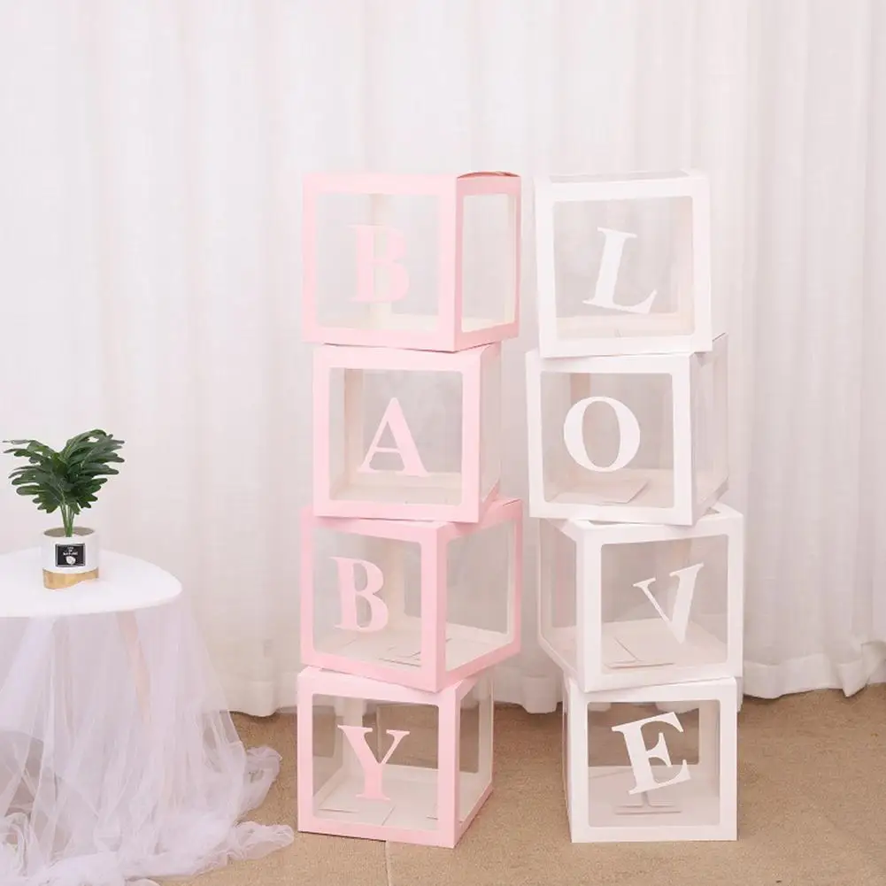 4 шт Алфавит прозрачная упаковочная коробка Свадебный шар Свадьба День Рождения