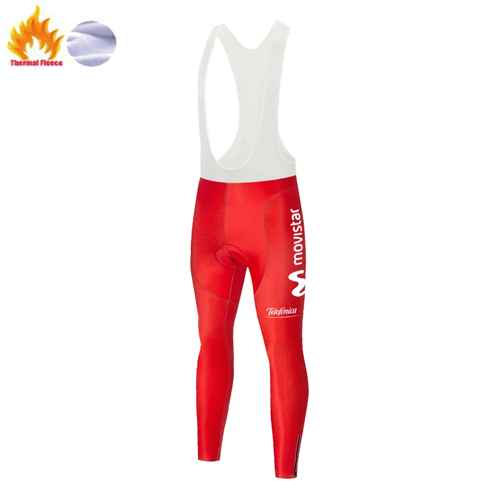 2020 movistar велосипедные штаны Зимние Термальность флис велосипедная форма для