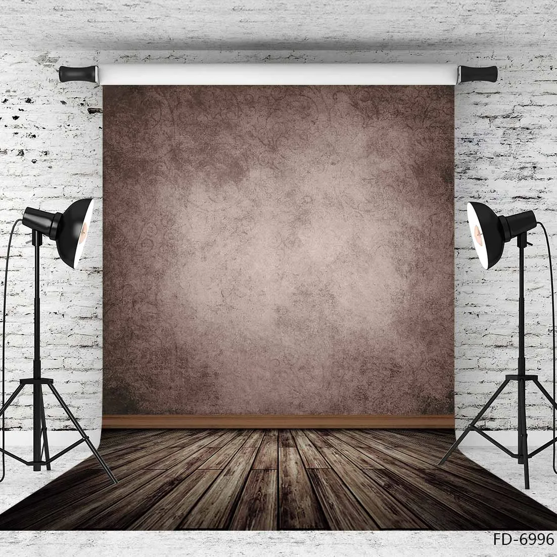 Коричневая стена деревянный пол фон для фотосъемки с изображением виниловый