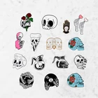 2019 модная эмалированная брошь из сплава в форме сердца, темный панк, ужас, Череп, рука, цветок, значок, булавка на воротник, женская, Детская бижутерия, аксессуары