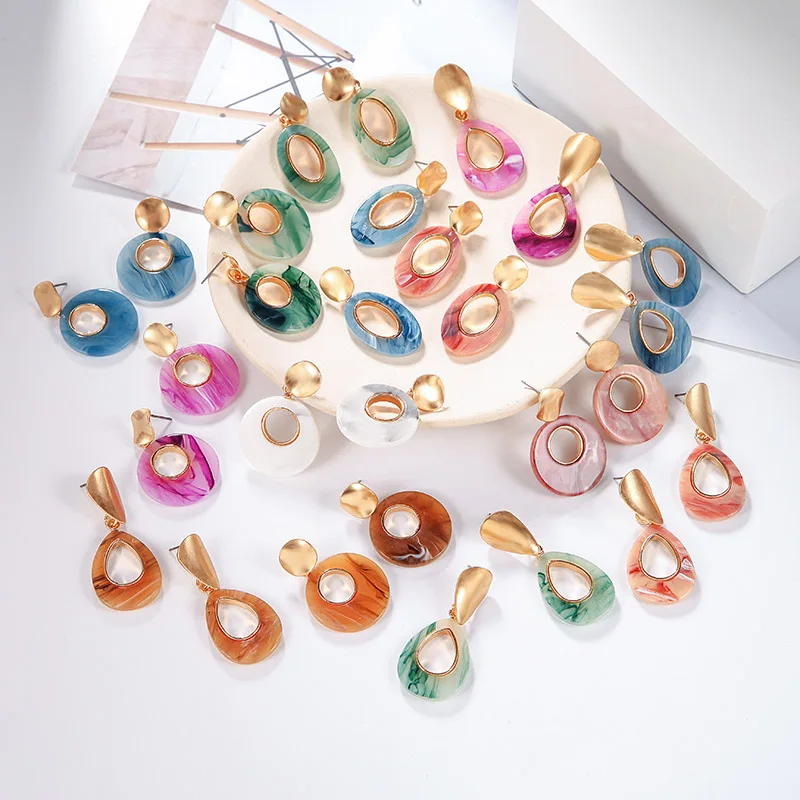 Женские модные серьги 2019 НОВЫЕ геометрические акриловые ацетатные Висячие