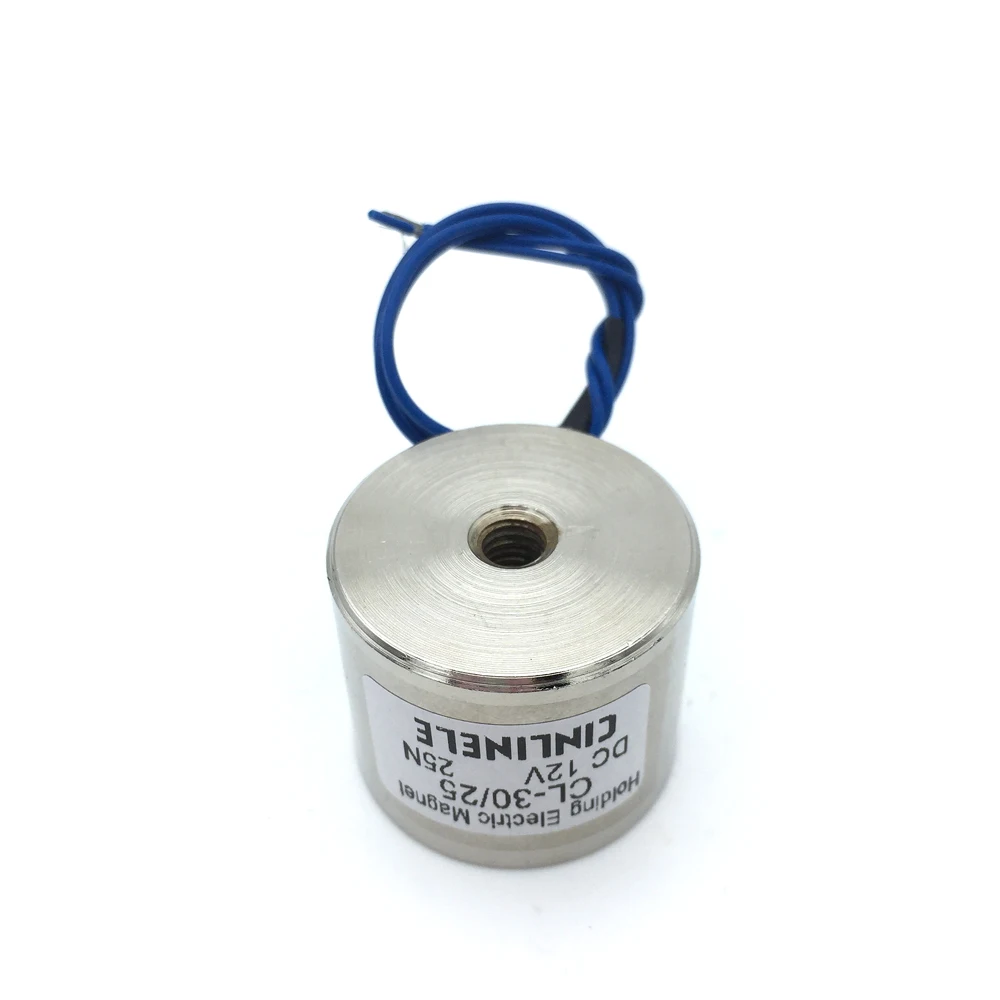 D30mm * H25mm 12 кг/26.5lbs/120N Холдинг Электрический магнит подъема соленоидная присоска