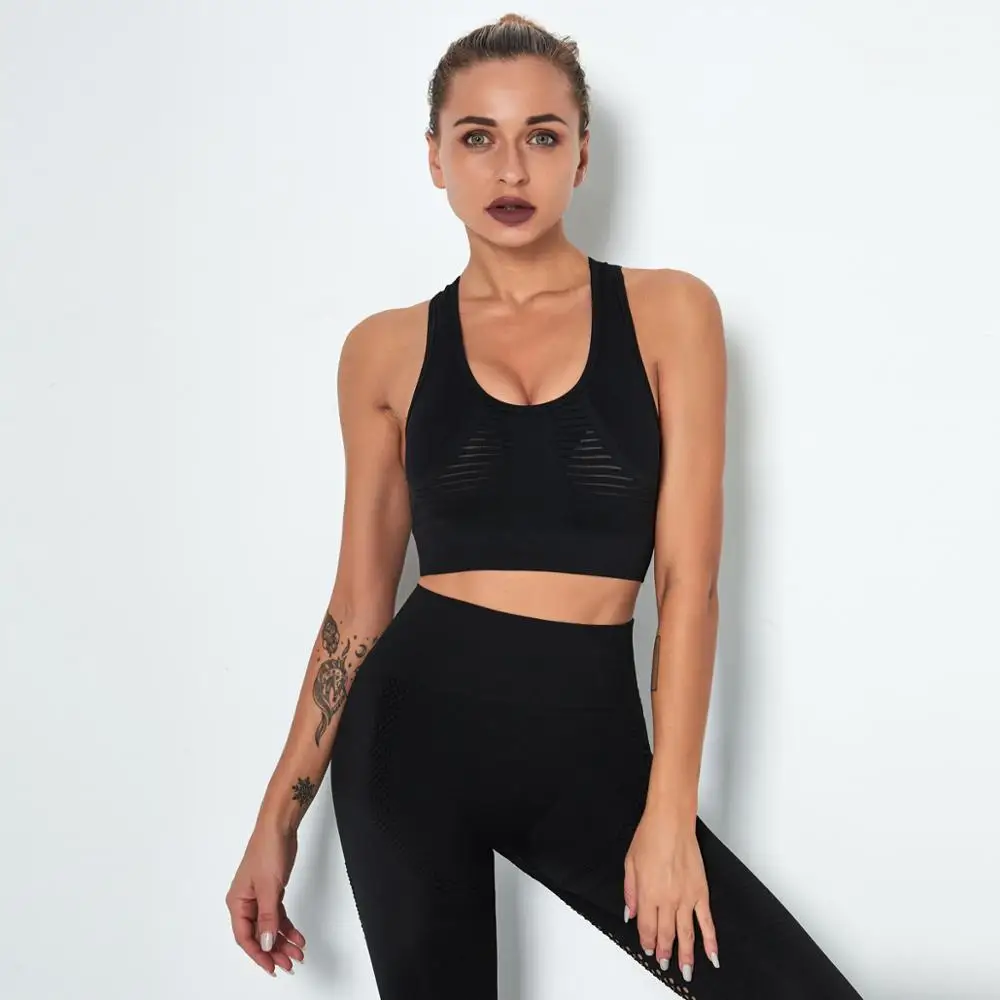 Сексуальный Женский Повседневный бесшовный комплект из двух предметов для йоги