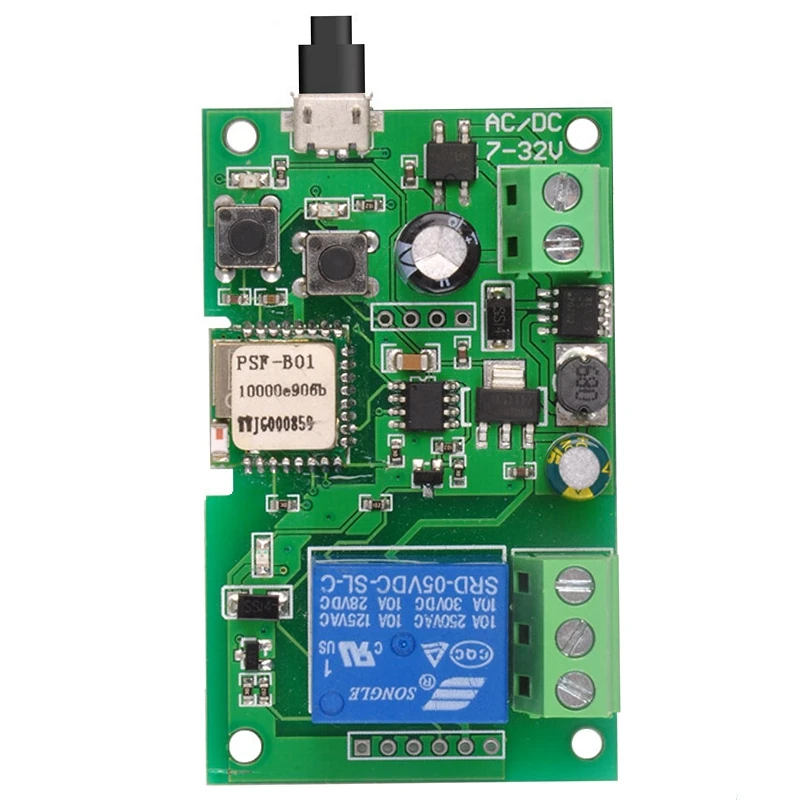 

Smart USB 7-32V DIY 1 Channel Jog Inching Self-Locking WIFI Wireless Smart Home Switch Remote Control with Amazon Alexa