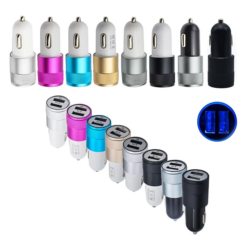 Небольшой двухместный Сталь зарядных порта USB для автомобиля Зарядное