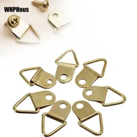 hot 20pcs triangle d ring hanging oil painting mirror frame hanger photo wall hook brass picture wall mount hanger hook ring