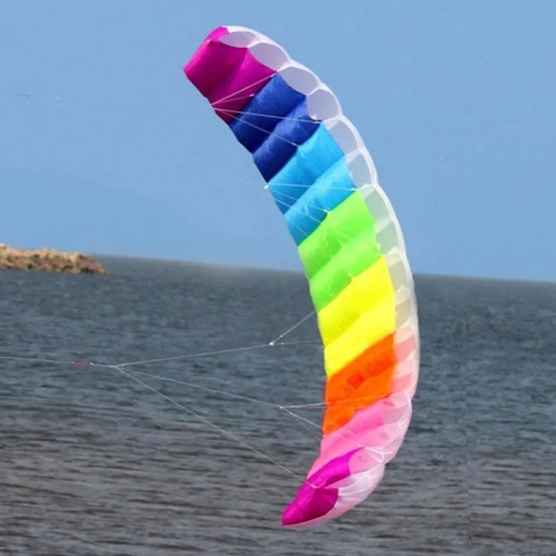 

25*20*3cm Rainbow Soft Kite For Beach Park Trip Camping Hiking Outdoors Soft Stunt Kite Double-line Large Kite Spring Tour